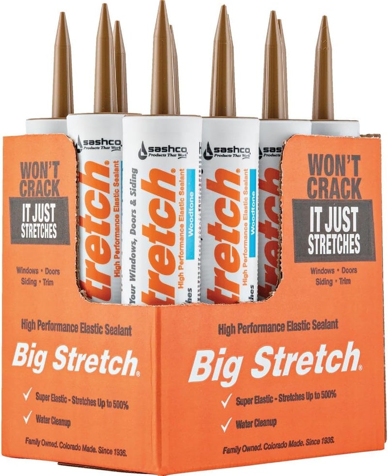 Sashco Big Stretch Acrylic Latex High Performance Caulking Sealant - Woodtone, 10.5 oz - Image 2